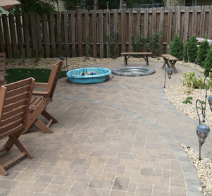 Backyard Patio Hardscape and Fire Pit in Roseville, MN